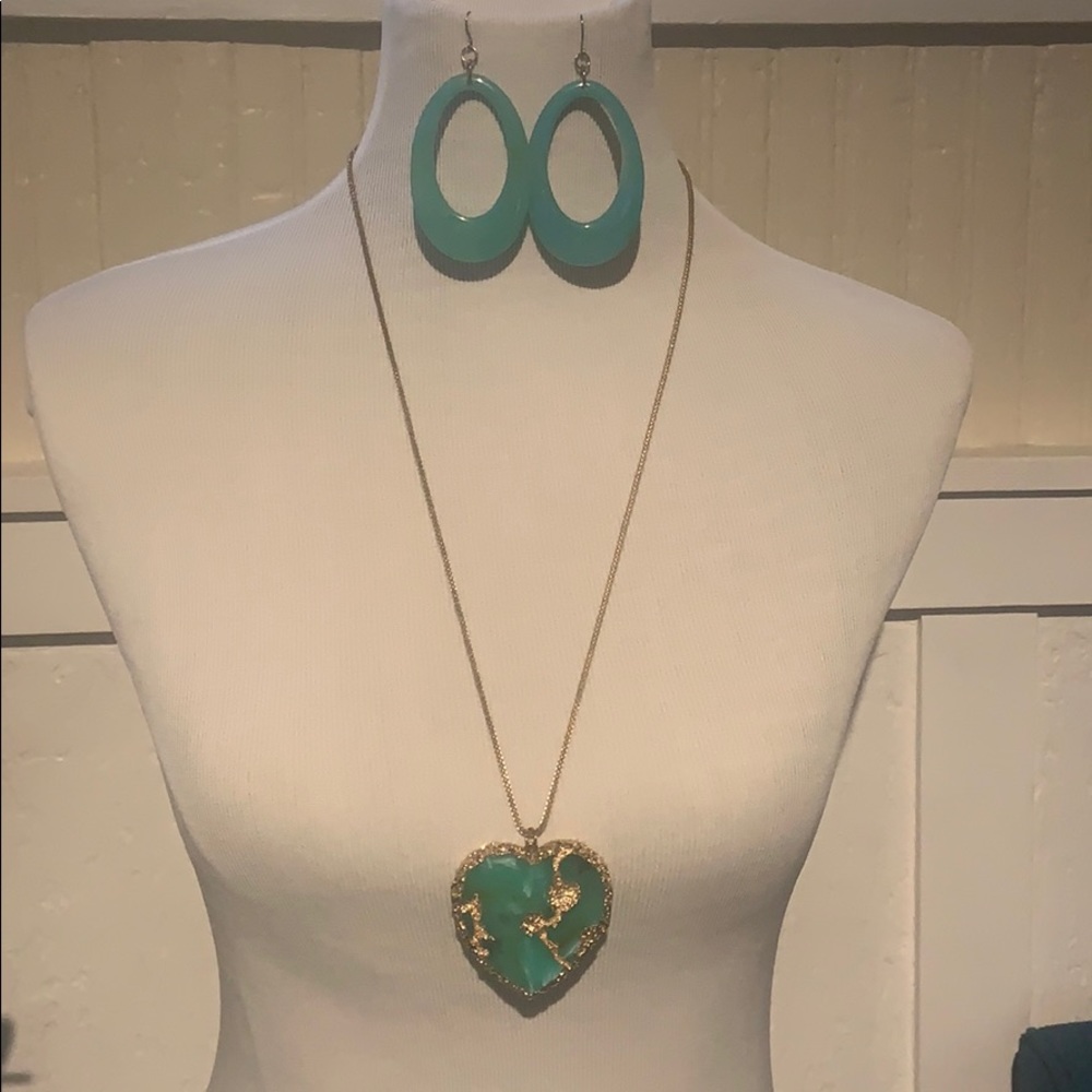 GOLD & AQUA turquoise blue - handmade look & feel. - Picture 4 of 5